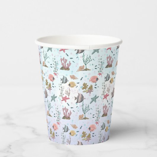 海の下の魚 紙コップ (右)