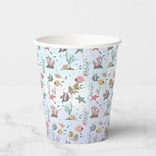海の下の魚 紙コップ (正面)