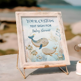 海の下の鯨の赤ちゃんカスタムの文字標識 ポスター