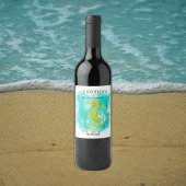 海の下の黄色い海馬 ワインラベル