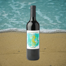 海の下の黄色い海馬 ワインラベル