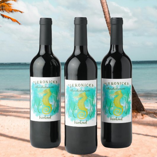 海の下の黄色い海馬 ワインラベル