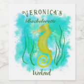 海の下の黄色い海馬 ワインラベル (シングルラベル)