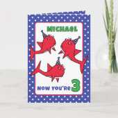 海の下の3歳の男の子レッドサメ漫画 カード (正面)