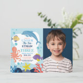 海の下の3 オーシャンイルカタコ3枚の写真 招待状 (スタンド正面)