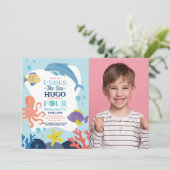 海の下の4つの海洋のイルカとタコの4枚目の写真 招待状 (スタンド正面)