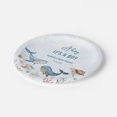 海の下アホイそれは男の子の赤ちゃんシャワーだ ペーパープレート (アングル)