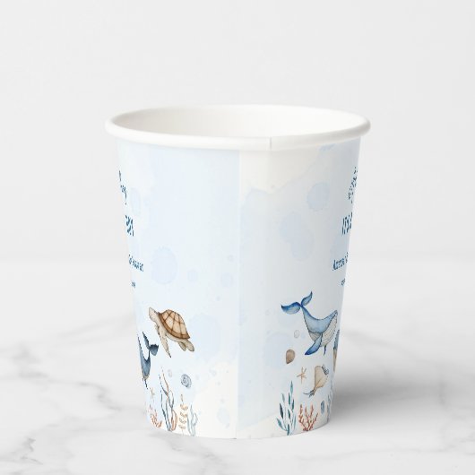 海の下アホイそれは男の子の赤ちゃんシャワーだ 紙コップ (右)