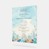 海の下キンセアニェラカクテルバーメニュー アクリルサイン (傾斜)