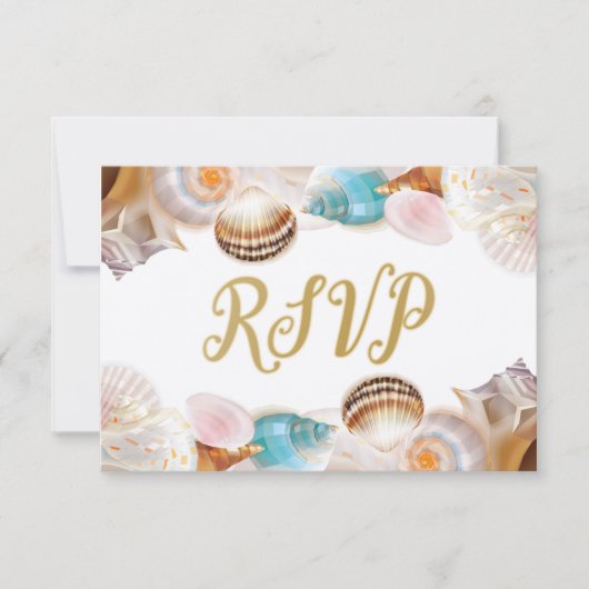 海の下キンセアニェラパーティーシーシェル縁どズ 出欠カード (正面)