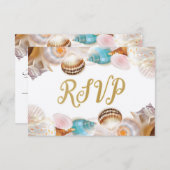 海の下キンセアニェラパーティーシーシェル縁どズ 出欠カード (正面/裏面)