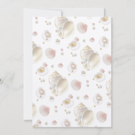 海の下キンセアニェラパーティーシーシェル縁どズ 招待状 (裏面)