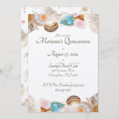 海の下キンセアニェラパーティーシーシェル縁どズ 招待状 (正面/裏面)