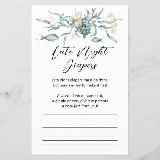 海の下クラゲ深夜おむつカード チラシ (正面)