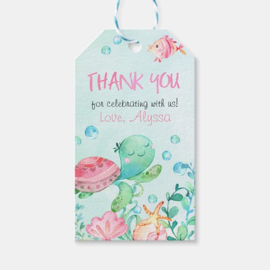 海の下スプラッシュ誕生日誕生日 ギフトタグ (正面)