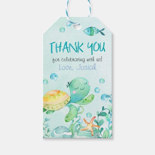 海の下スプラッシュ誕生日誕生日 ギフトタグ (正面)