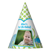 海の下パーソナライズされたで1歳の誕生日の写真 パーティーハット (正面)