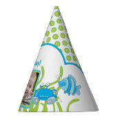 海の下パーソナライズされたで1歳の誕生日の写真 パーティーハット (右)