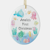 海の下ベビー初めてのクリスマス セラミックオーナメント (右)