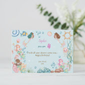 海の下メルメイドキッズハッピーバースデー カード (スタンド正面)