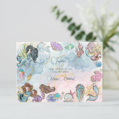 海の下メルメイドキッズハッピーバースデー カード (スタンド正面)