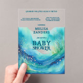 海の下男の赤ちゃんかわいい水の色の泡 アクリル招待状 (インサイチュ (ポータブル))