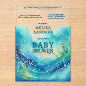 海の下男の赤ちゃんかわいい水の色の泡 アクリル招待状 (正面)