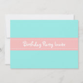 海の下、かわいい人魚の女の子の誕生会 招待状 (裏面)