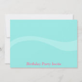 海の下、かわいい人魚の女の子の誕生会 招待状 (裏面)