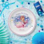 海の下，かわいい人魚の誕生日 ペーパープレート (パーティー)