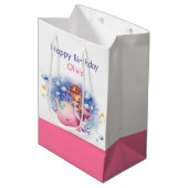 海の下，かわいい人魚の誕生日 ミディアムペーパーバッグ (正面アングル)