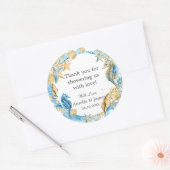 海の下 オーシャンブルー ゴールド サンクス フェイバー ラウンドシール (封筒)