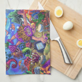 海の下 キッチンタオル (四つ折り)