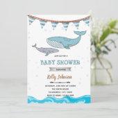 海の下 クジラのシャワー 誕生日招待状 招待状 (スタンド正面)