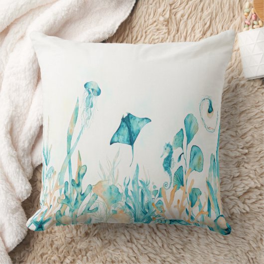 海の下 クッション (ブランケット)