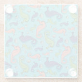 海の下 – シーホースよくはしゃぐとシェルパターン ガラスコースター (裏面)
