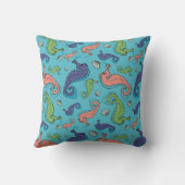海の下 – シーホースよくはしゃぐとシェルパターン クッション (裏面)