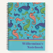 海の下 – シーホースよくはしゃぐとシェルパターン ノートブック (正面)