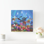 海の下 スクエア壁時計 (ホーム)