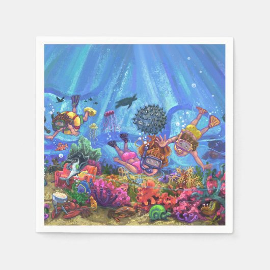 海の下 スタンダードカクテルナプキン (正面)