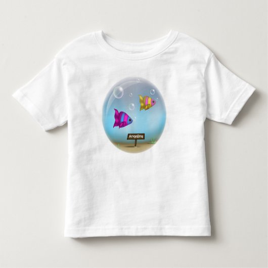海の下 – フィッシュボウルデザイン – 子供Tシャツ トドラーTシャツ (正面)