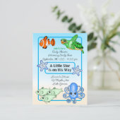 海の下 |ベビーシークリーチャー赤ちゃんシャワー ポストカード (スタンド正面)