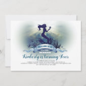 海の下 – マーメイドとヒトデの誕生日 招待状 (正面)