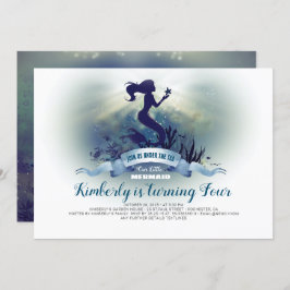 海の下 – マーメイドとヒトデの誕生日 招待状