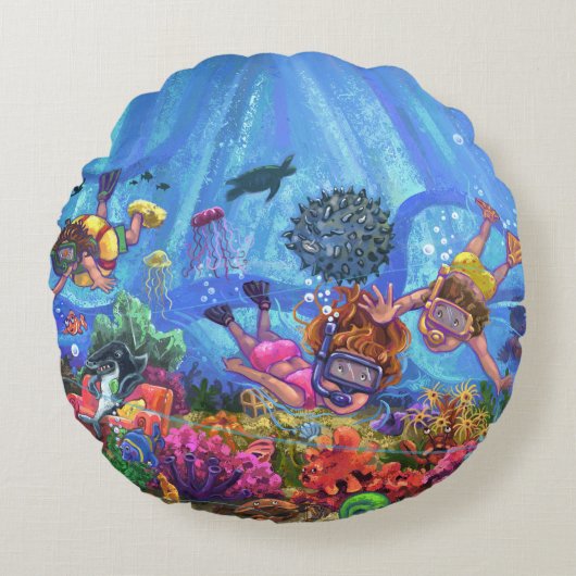 海の下 ラウンドクッション (正面)
