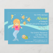 海の下,リトル·マーメイド·パーティの招待状 招待状 (正面/裏面)