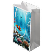 海の下，亀，サンゴ，船，ピエロ魚 スモールペーパーバッグ (正面アングル)