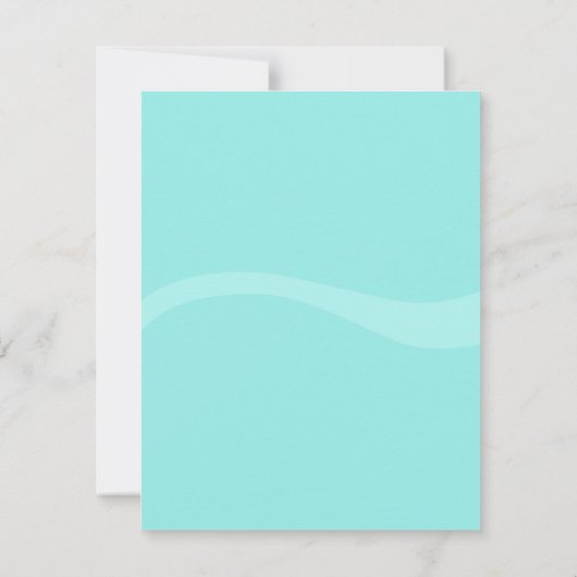 海の下、人魚の女の子の誕生会の写真 招待状 (裏面)