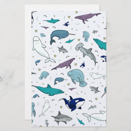 海の下 便箋 (正面/裏面)