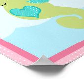 海の下/女の子/海洋生物/ピンクアートポスター ポスター (角)